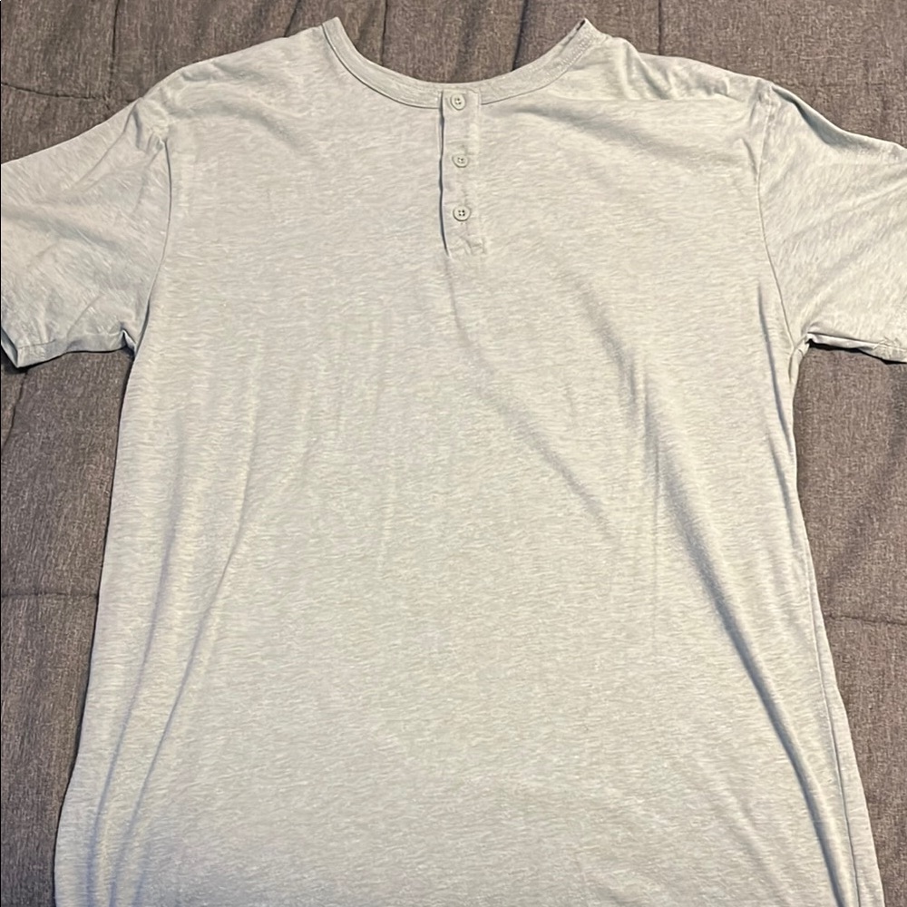 Men's Light Green Henley Shirt